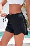 Drawstring Elastic Waist Built-In Brief Swim Shorts- 2 Colors