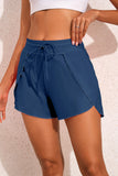 Drawstring Elastic Waist Built-In Brief Swim Shorts- 2 Colors