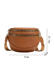PU Leather Double Zipper Crossbody Bag- 3 Colors