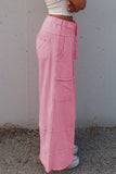 Mineral Wash Exposed Seam Wide Leg Cargo Pants- 3 Colors