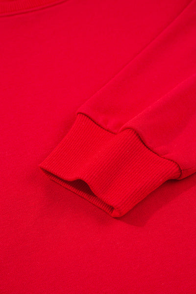 Varsity Striped Sleeve Drop Shoulder Sweatshirt and Shorts Set- 5 Colors