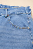 Plus Size Acid Wash Lace-Up Jeans- 4 Colors