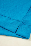 Frill V-Neck Lantern Sleeve Crinkled Blouse- 3 Colors