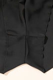 Black High-Waist Drawstring Hidden Pocket Swim Shorts