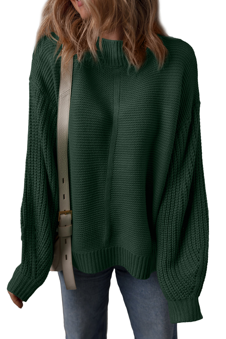 Front Seam Drop Shoulder Loose Fit Sweater- 3 Colors