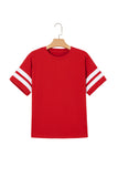 Varsity Striped Short Sleeve Crew Neck T-Shirt- 3 Colors