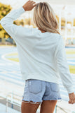White Embroidered Mallard Duck Relaxed Sweatshirt