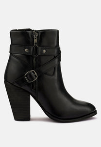 Cat-Track Leather Ankle Boots- Black