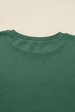 Thermal Knit Drop Shoulder Split Hem Sweatshirt- 2 Colors