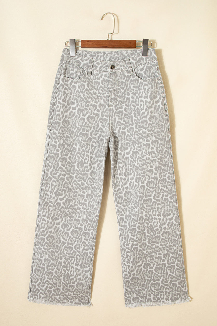 Print Frayed Edge Wide Leg High-Waist Jeans- 7 Styles