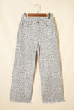Print Frayed Edge Wide Leg High-Waist Jeans- 7 Styles