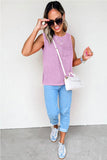 Wisteria Mineral Wash Chest Pocket Tank Top