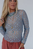 Floral Lace Sheer Long Sleeve Slim Fit Top- 3 Colors