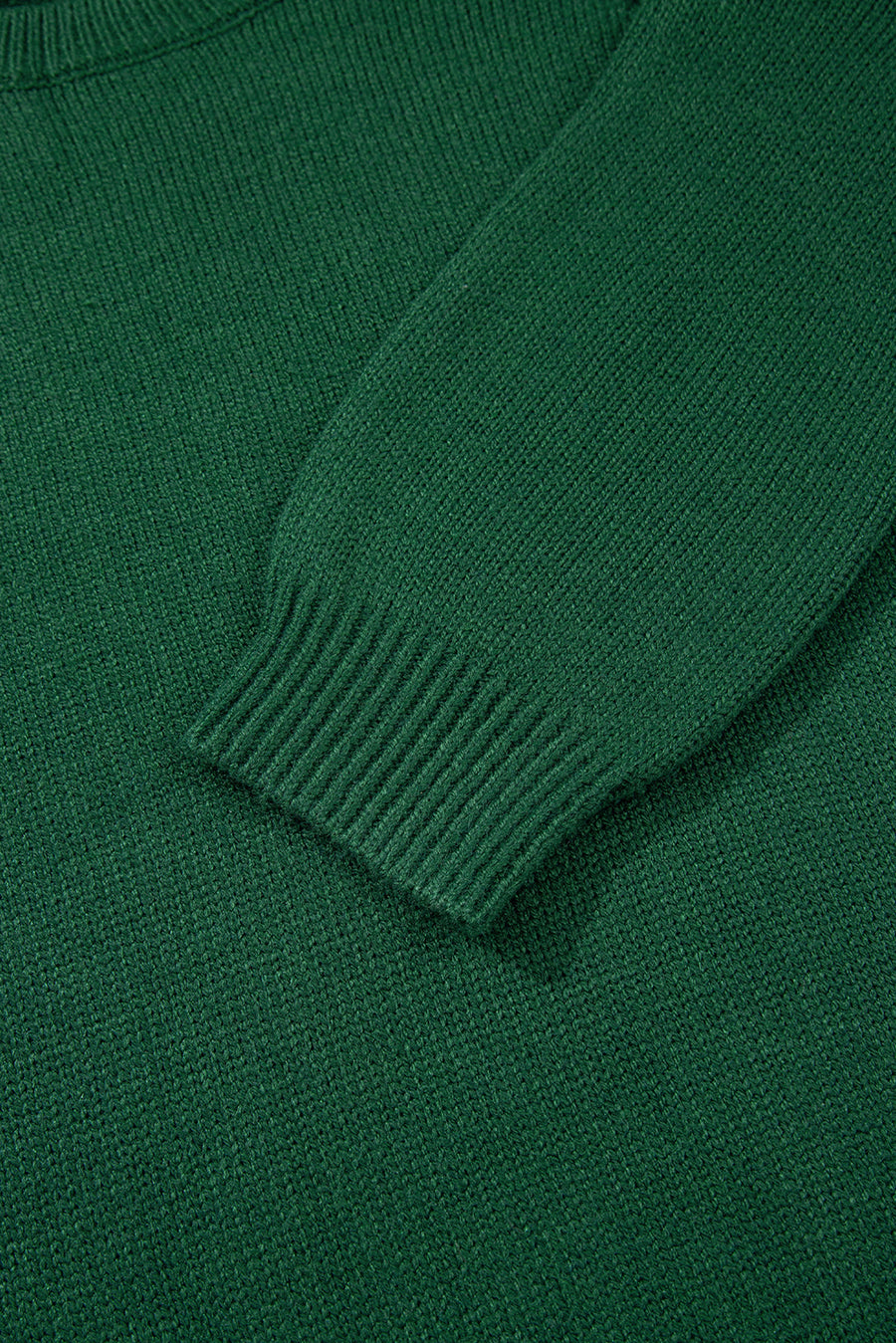 Evergreen Exposed Seam Raglan Sleeve Crew Neck Sweater
