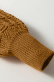 Jurassic Gold Crochet Balloon Sleeve Sweater