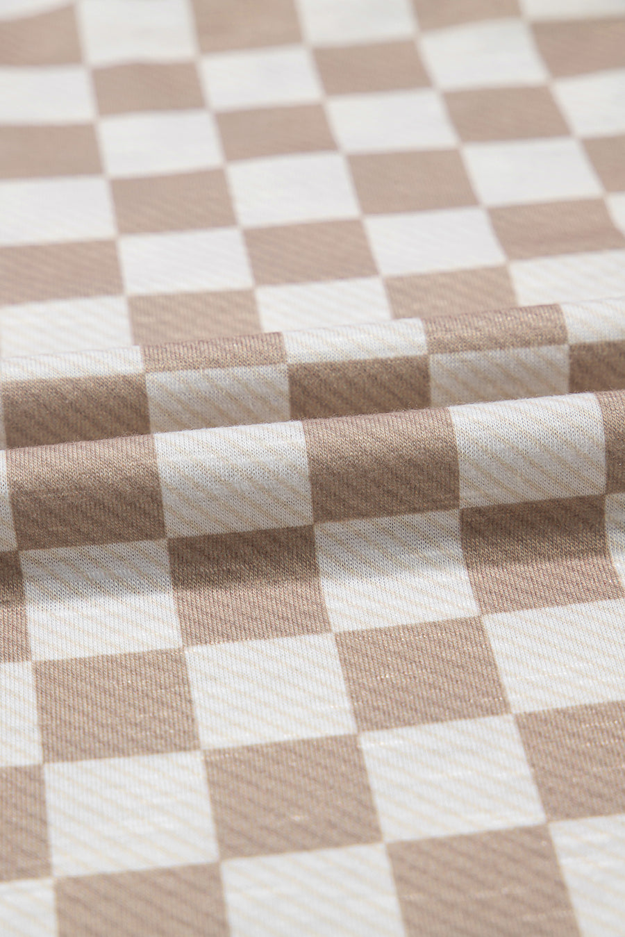 Brown Checkerboard T Shirt and High Waist Skort Set