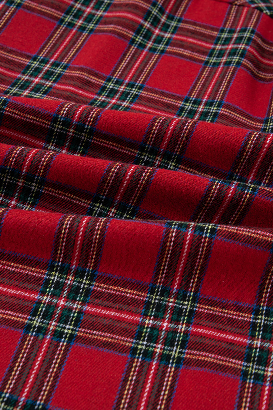 Red Plaid Contrast Color Long Sleeve Pajama Set- 3 Options