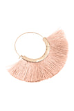 Fan Tassel Hoop Earrings- 9 Colors