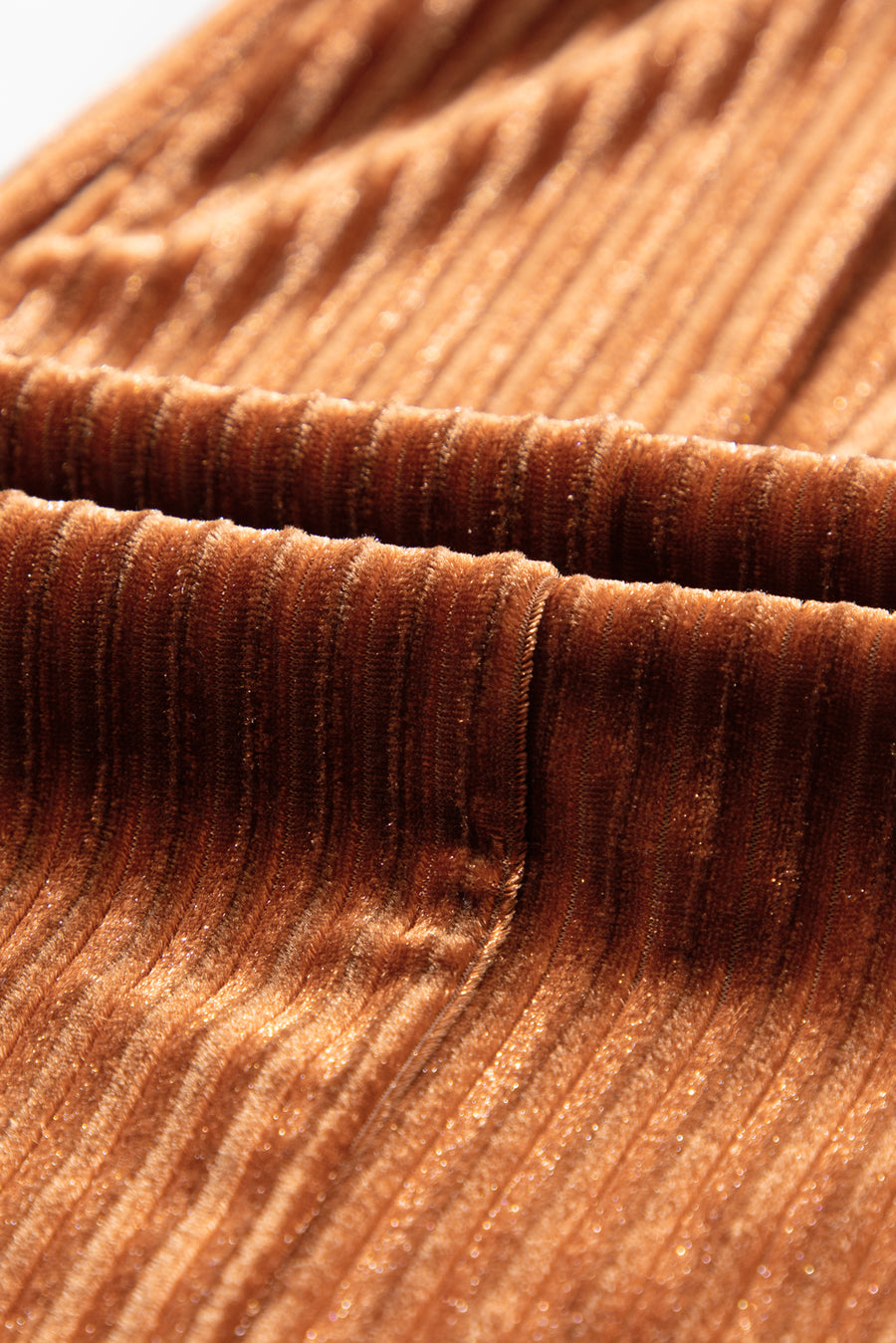 Chestnut High-Waist Corduroy Flare Pants
