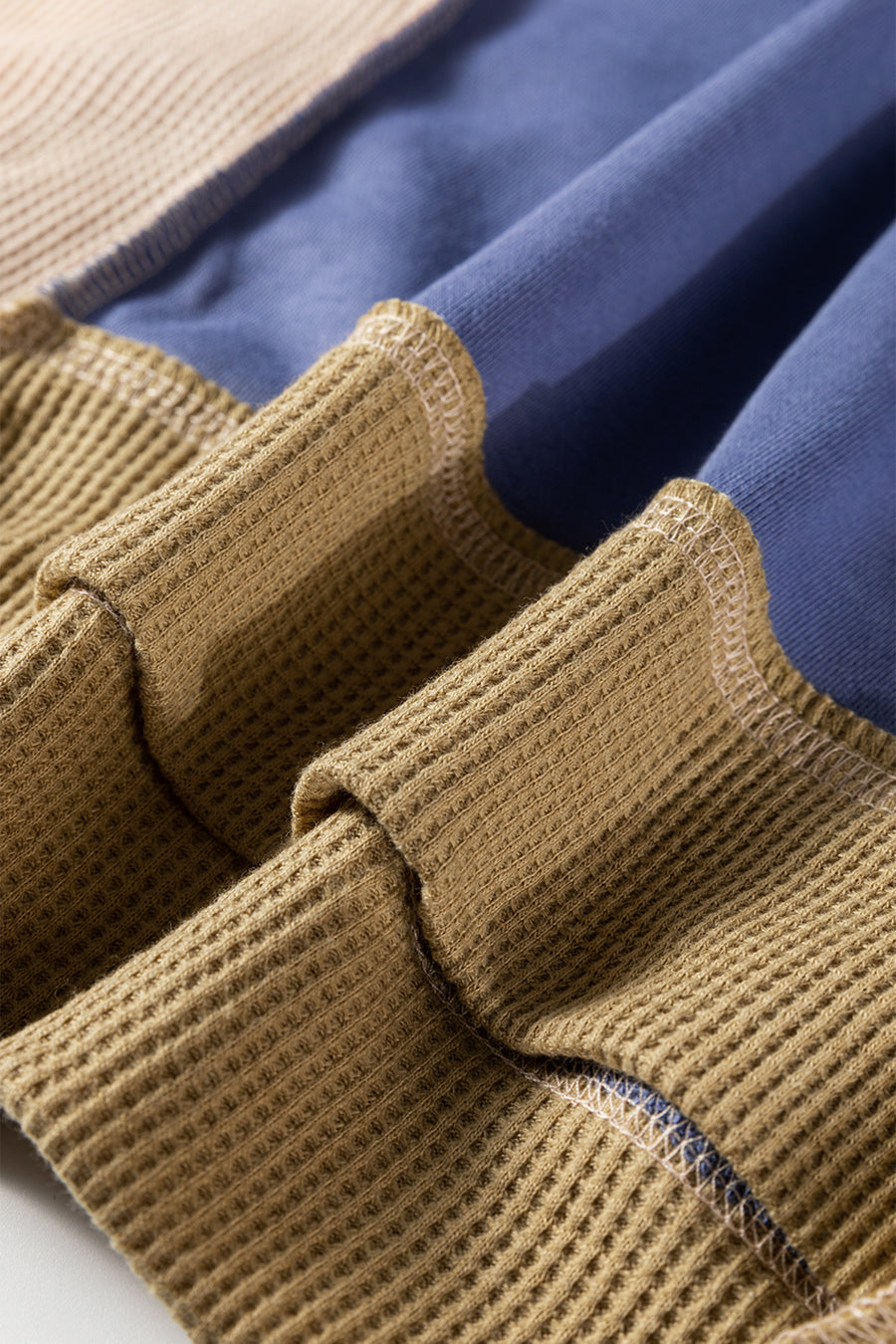 Color Block Waffle Knit Patchwork Oversized Sweatshirt- 3 Colors