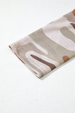 Green Camouflage Print Slim Fit Long Sleeve Top