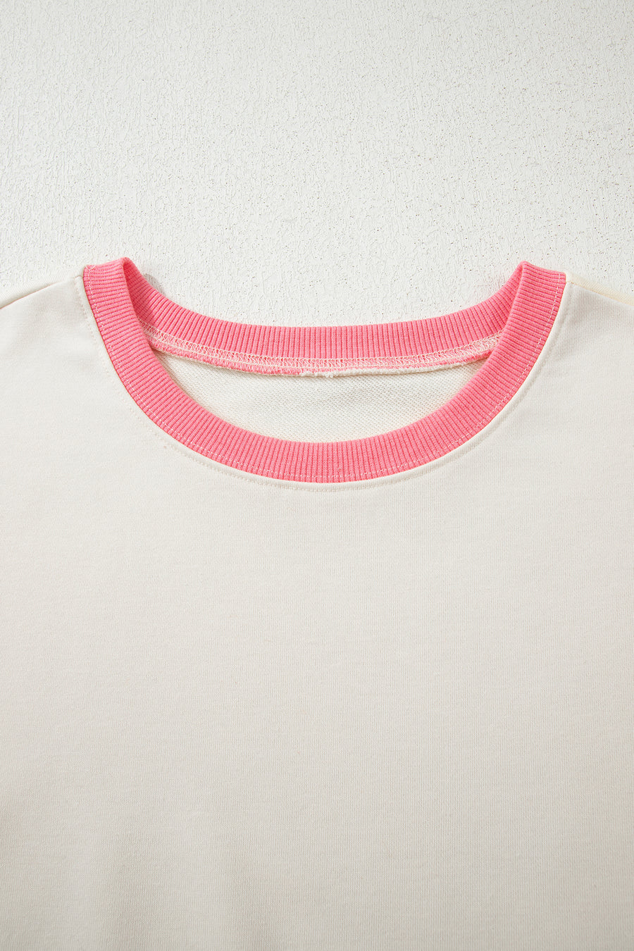 Color Block Striped Patchwork Exposed Seams Side Slits Sweatshirt