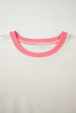 Color Block Striped Patchwork Exposed Seams Side Slits Sweatshirt