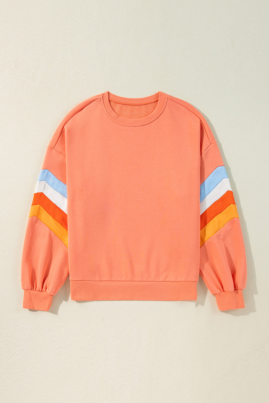 Striped Arm Drop Sleeve Loose Sweatshirt- 2 Colors