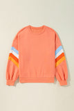 Striped Arm Drop Sleeve Loose Sweatshirt- 2 Colors