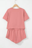Cropped Tee and Curved Hem High Waist Skort Set- 2 Colors