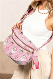 Graphic Print Multi Pocket Crossbody Bag- 4 Styles