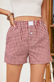 Gingham High-Waisted Loose Wide Leg Shorts- 2 Colors