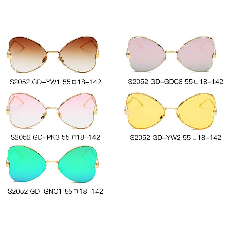 LINDSAY Oversized Round Butterfly Sunglasses- 5 Colors