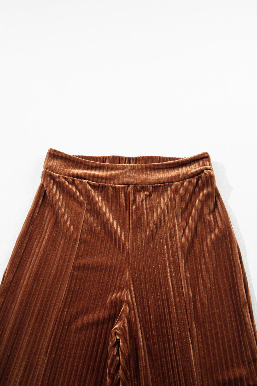Chestnut High-Waist Corduroy Flare Pants