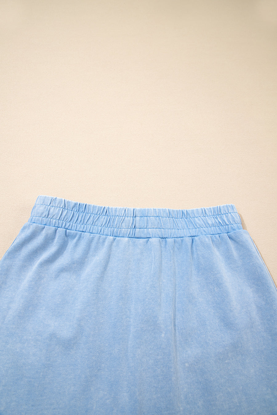 Yellow Cream Solid Color Washed Sleeveless Top Split Skort Cotton 2pcs Outfit