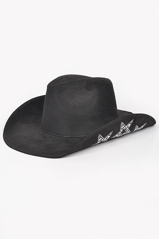 Studded Stars Suede Cowboy Hat
