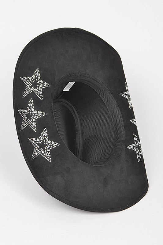 Studded Stars Suede Cowboy Hat