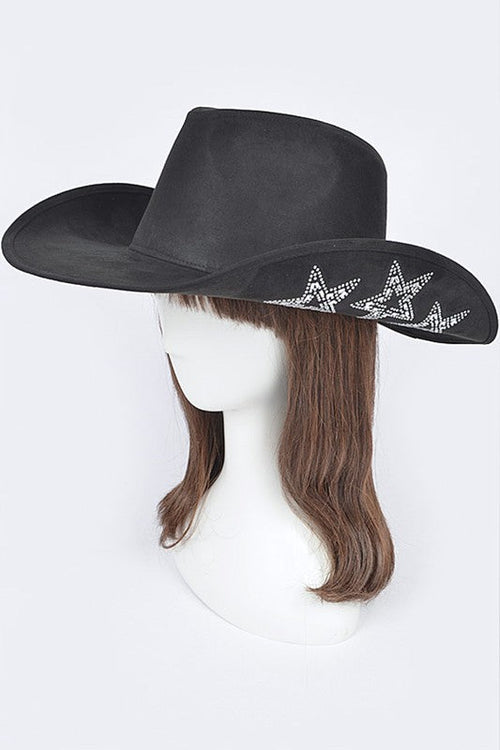 Studded Stars Suede Cowboy Hat