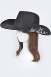 Studded Stars Suede Cowboy Hat