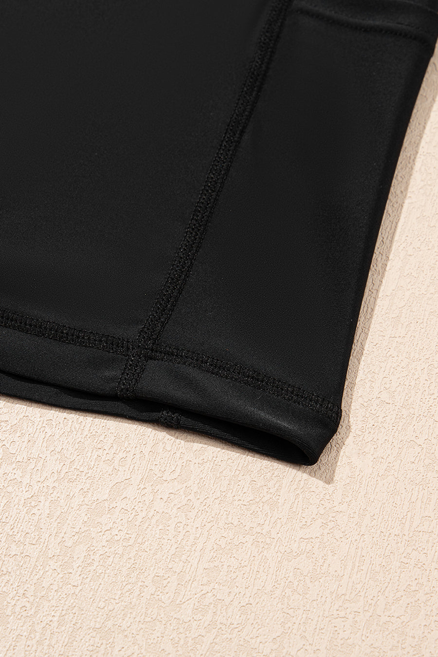 Black High-Waist Drawstring Hidden Pocket Swim Shorts