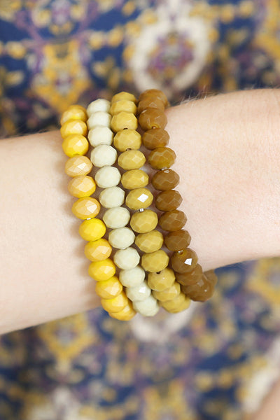 Four-Line Glass Beads Stretch Bracelet