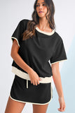 *Pre-Order* Color Block Drop Shoulder T-Shirt and Skort Set- 5 Colors