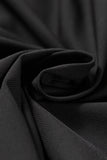 Black High-Waist Wide Band Back Pocket Swim Shorts