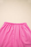 V-Neck Drop Shoulder T-Shirt and Patchwork Shorts Set- 3 Colors