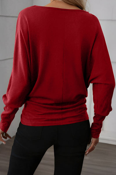 Red & White Scribble Heart Print Bishop Sleeve Graphic T-Shirt