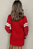 Varsity Striped Long Sleeve Loose Mini Dress with Pockets- 5 Colors