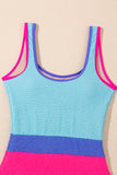 Textured Color Block One-Piece Swimsuit