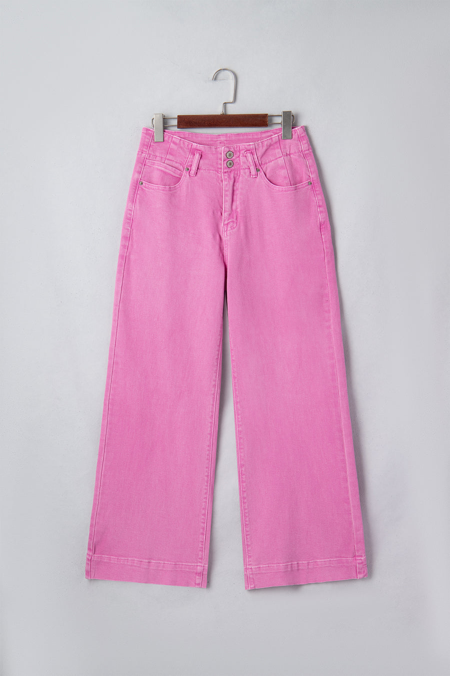 2-Button High Waist Wide Leg Jeans- 4 Colors