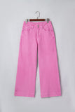 2-Button High Waist Wide Leg Jeans- 4 Colors
