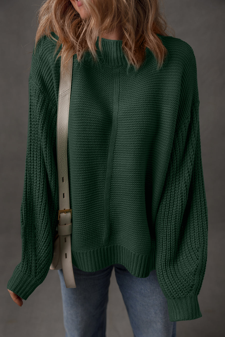 Front Seam Drop Shoulder Loose Fit Sweater- 3 Colors